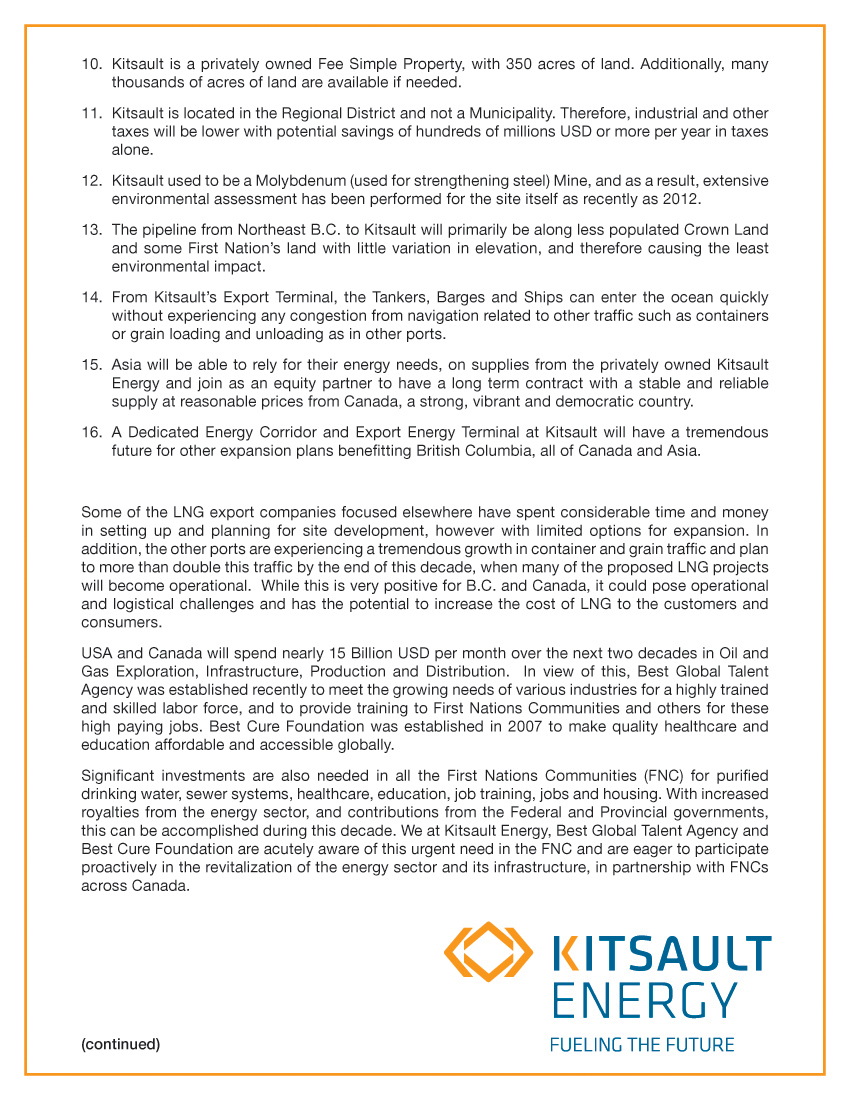 Kitsault Energy Press Release
