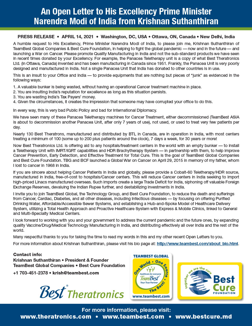 Open Letter to PM Narendra Modi of India