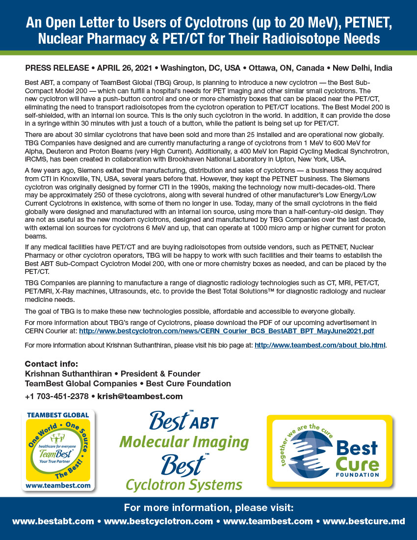 Open Letter to Users of Cyclotrons